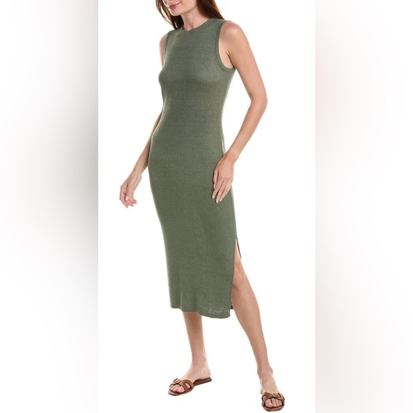 NWOT ONIA LINEN-BLEND RIB TANK MIDI DRESS - Picture 1 of 7